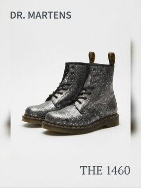 ​Dr. Martens Metallic Paint Splatter Combat Boots - US Men's 9, Women's 10